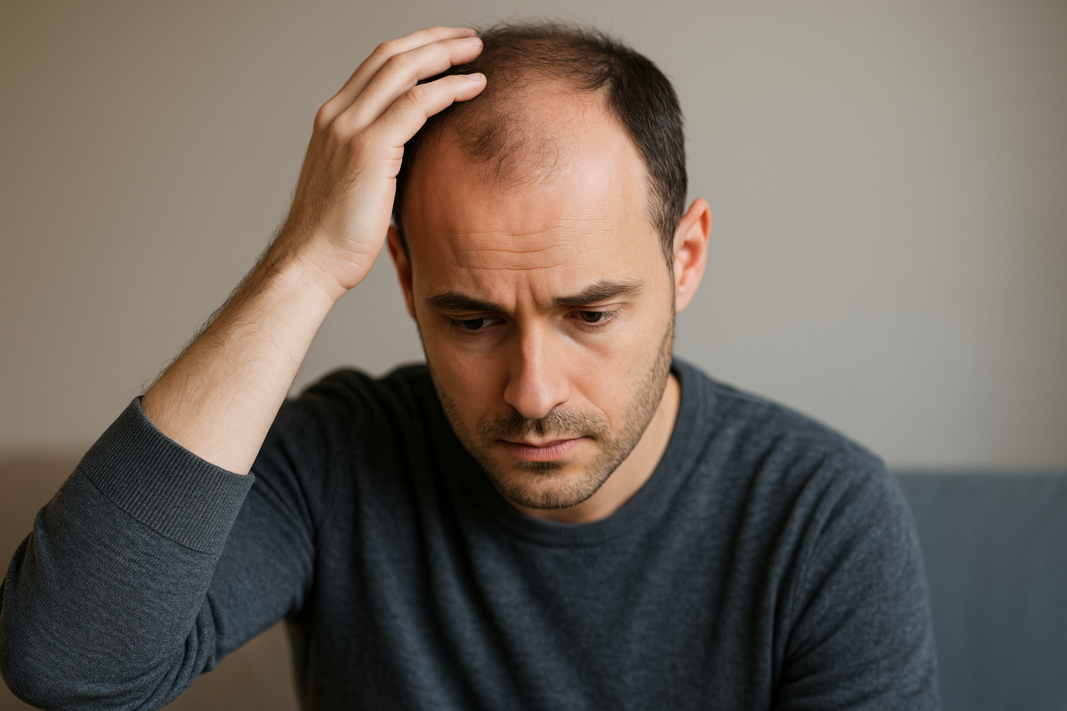 hombre ansidad perdida pelo